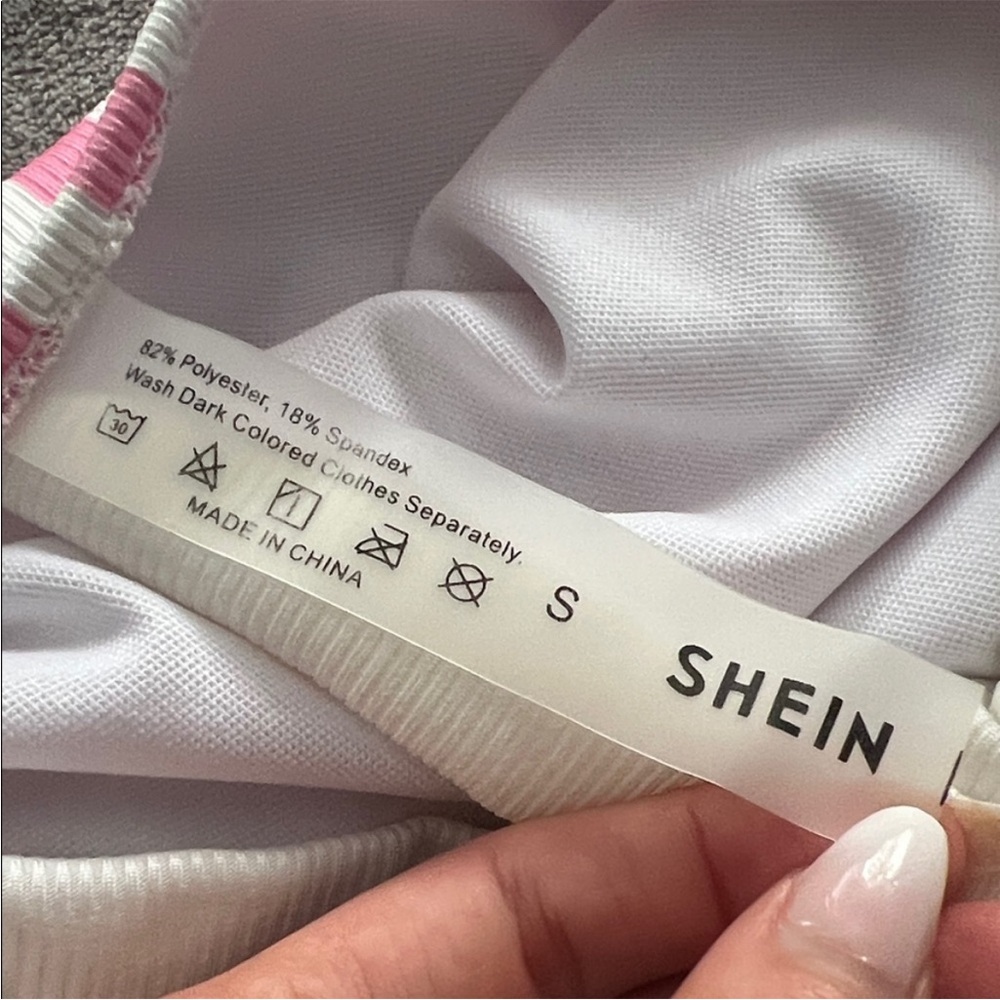 SHEIN | Women’s Size S Pink&White Striped Swimsuit - Picture 2 of 7